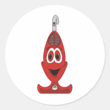 Vacuum Cartoon Red Sticker