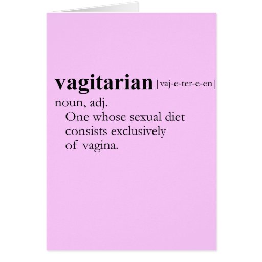 VAGITARIAN (definition) Cards