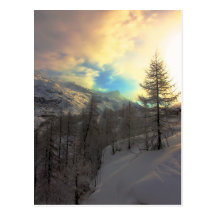 Val D'Isere Alpine Sunrise Postcards