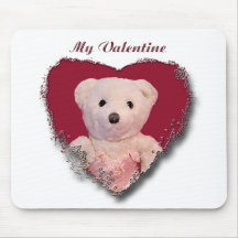 Valentine Bear Heart Mousepad