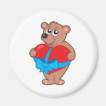 Valentine bear with heart magnets