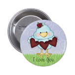 Valentine Blue Bird Pinback Button