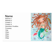 "Valentine Bubbles" Mermaid Business Cards