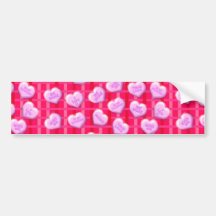 Valentine Candy Plaid Bumper Stickers