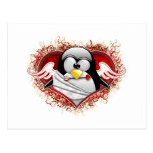 Valentine Cupid Tux Post Card