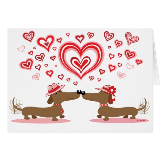 Valentine Dachshunds Greeting Cards