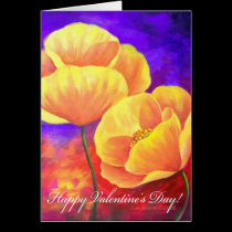 Valentine Day Gift Yellow Poppy Flower - Multi cards