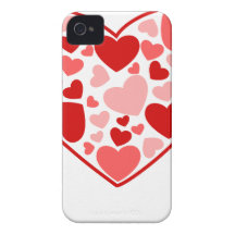Valentine Day Hearts in Heart Case-Mate iPhone 4 Case