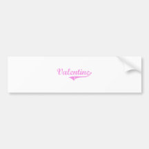 Valentine Last Name Classic Style Bumper Stickers