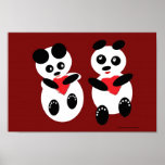 Valentine Panda Bears Poster posters