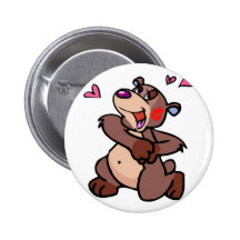 Valentines Bear Pinback Button