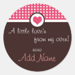 Valentine's Day "a little love'n from my oven" Sticker