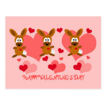 Valentine's Day Bunnies Postcard
