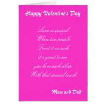 Valentine's  day  greetings cards-mum and dad