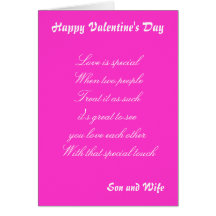 Valentine's  day  greetings cards-son and wife