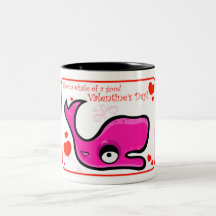Valentine's Day Lovey Dovey Whale Illustration Mug