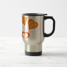 Valentines Day Orange Hearts Mug