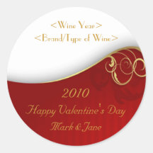 Valentine's Day Personalised Wine Label Stickers
