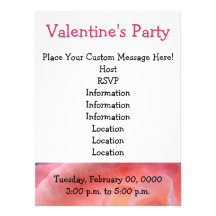 Valentine's Party custom Invitations Pink Rose