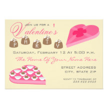 Valentine's Party Invite - Box Of Chocolate Candy