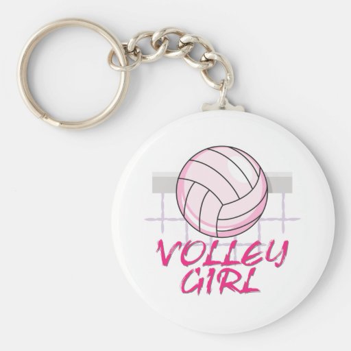 valley volley girl volleyball design keychain