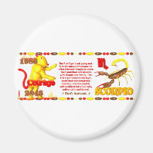 Valxart 1986 2046 FireTiger zodiac Scorpio Fridge Magnets