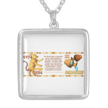 Valxart's 1974 WoodTiger  zodiac born Aquarius Custom Necklace