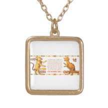Valxart's 1974 WoodTiger  zodiac born Capricorn Necklace