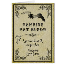 Vampire Bat Blood Halloween Card