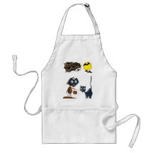 Vampire & cat Halloween Apron