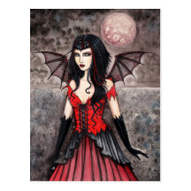 Vampire Halloween Gothic Fairy Postcard