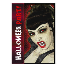 Vampire party comic fun kids invitation