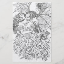 Vampire's Kiss by Al Rio - Vampire and Woman Art Flyer