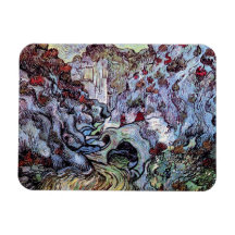 Van Gogh - Les Peiroulets Ravine Rectangular Magnets