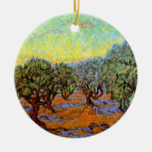 Van Gogh - Olive Grove Orange Sky Ornaments