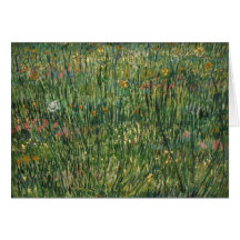 van gogh - patch of grass greeting cards