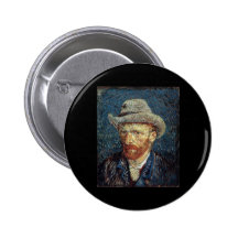 Van Gogh Self-Portrait with Grey Felt Hat Button