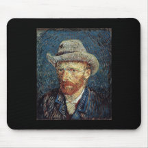 Van Gogh Self-Portrait with Grey Felt Hat Mouse Pad