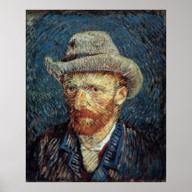 Van Gogh Self-Portrait with Grey Felt Hat Print