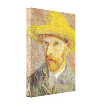 Van Gogh Self Portrait with Straw Hat Canvas Print