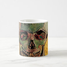 Van Gogh Skull, Vintage Impressionism Still Life Coffee Mugs