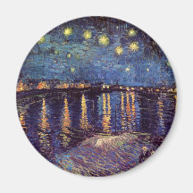 Van Gogh; Starry Night Over the Rhone, Vintage Art Magnets