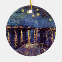 Van Gogh; Starry Night Over the Rhone, Vintage Art Christmas Ornament