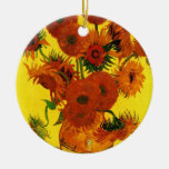 Van Gogh; Still Life: Vase with 15 Sunflowers Christmas Tree Ornament