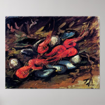 Van Gogh - Still Life With Mussels And Shrimp Poster