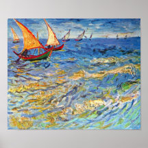 Van Gogh - The sea at Saintes-Maries Poster
