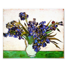 Van Gogh Vase of Irises Print Art Photo