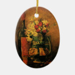 Van Gogh; Vase with Carnations, Roses and a Bottle Christmas Tree Ornament