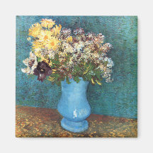 Van Gogh: Vase with Lilac, Marguerites & Anemones Fridge Magnets