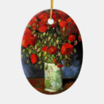 Van Gogh; Vase with Red Poppies, Vintage Flowers Christmas Ornament